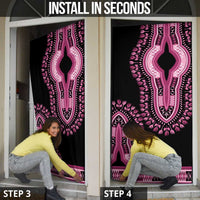 Breast Cancer Awareness Pink Ribbon Door Cover Dashiki Style - Wonder Print Shop