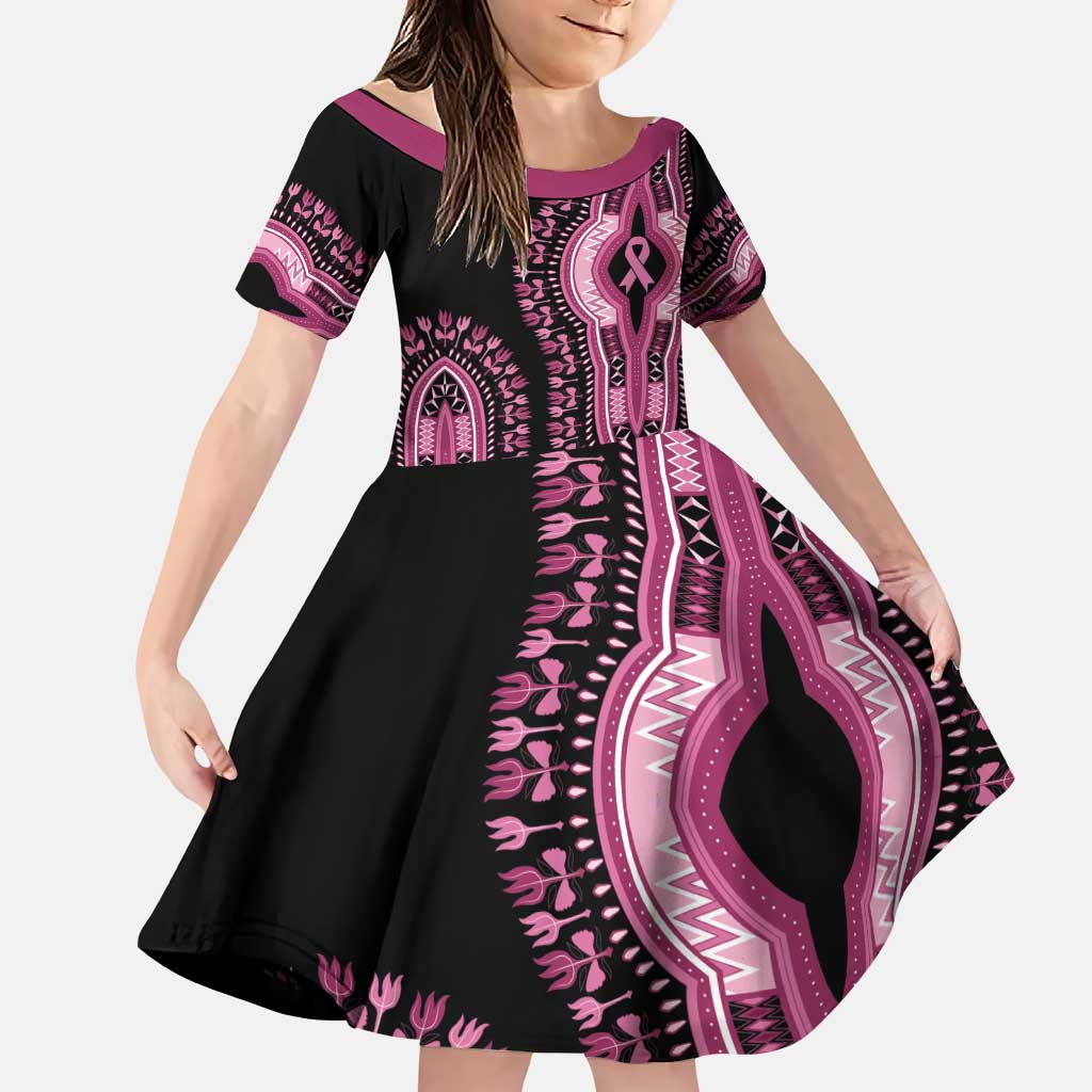 Breast Cancer Awareness Pink Ribbon Family Matching Puletasi and Hawaiian Shirt Dashiki Style - Wonder Print Shop
