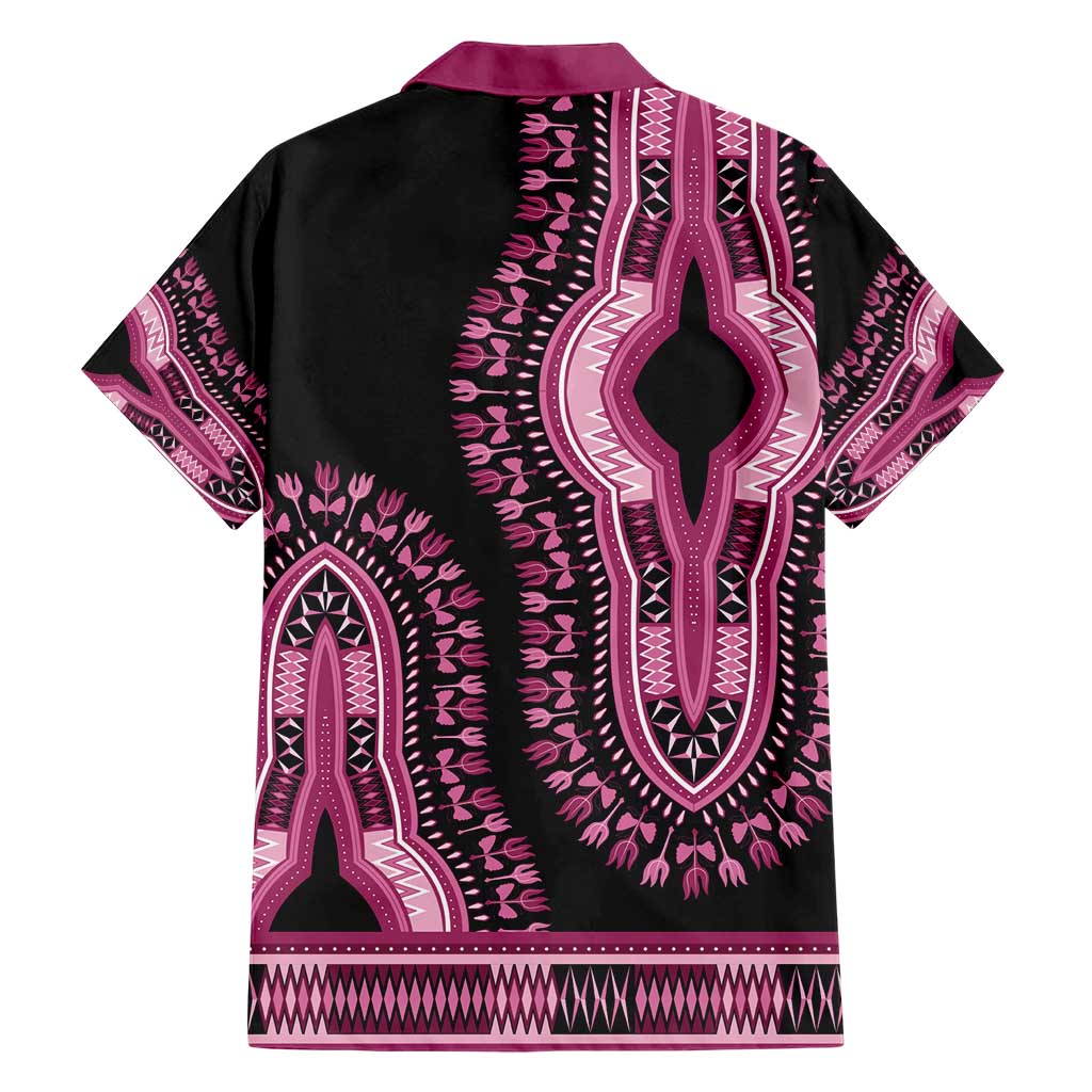 Breast Cancer Awareness Pink Ribbon Family Matching Short Sleeve Bodycon Dress and Hawaiian Shirt Dashiki Style - Wonder Print Shop