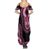 Breast Cancer Awareness Pink Ribbon Family Matching Summer Maxi Dress and Hawaiian Shirt Dashiki Style - Wonder Print Shop