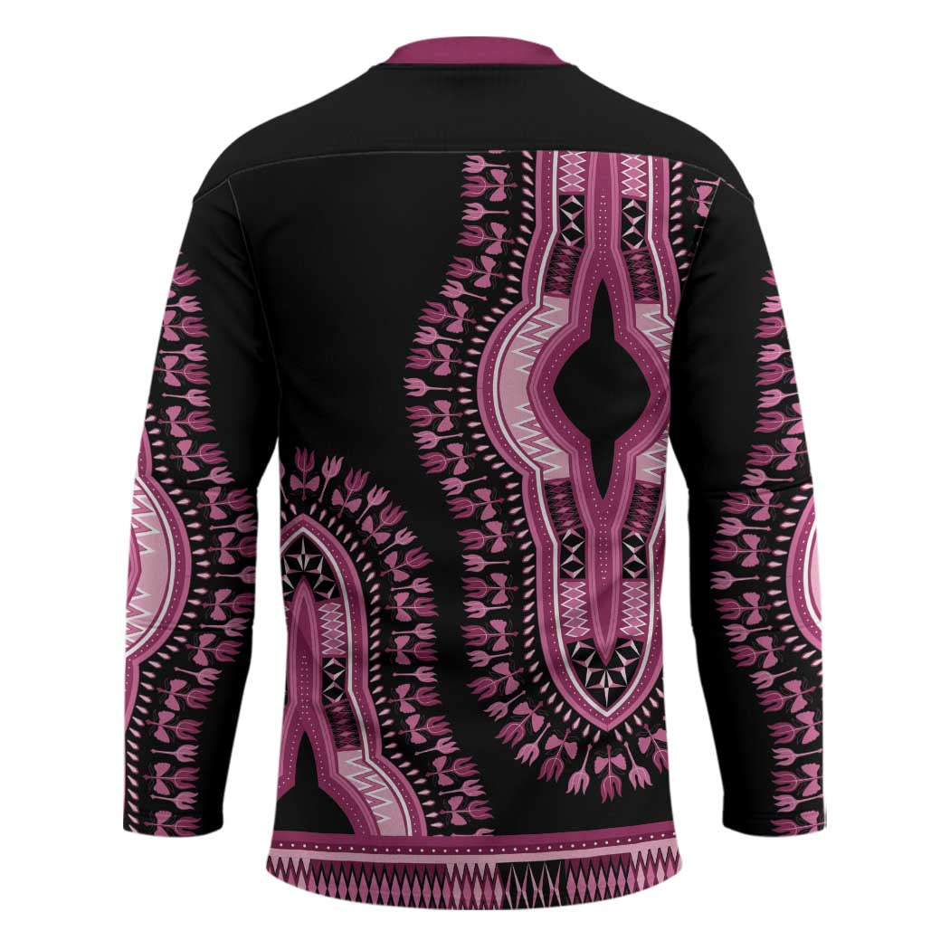 Breast Cancer Awareness Pink Ribbon Hockey Jersey Dashiki Style - Wonder Print Shop