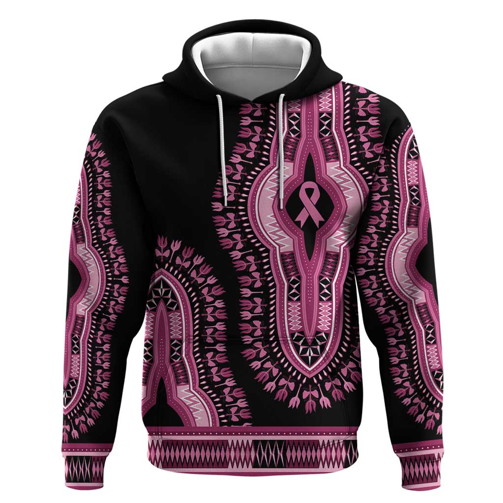 Breast Cancer Awareness Pink Ribbon Hoodie Dashiki Style - Wonder Print Shop