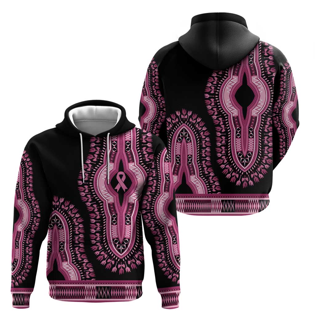 Breast Cancer Awareness Pink Ribbon Hoodie Dashiki Style - Wonder Print Shop