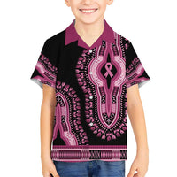 Breast Cancer Awareness Pink Ribbon Kid Hawaiian Shirt Dashiki Style - Wonder Print Shop