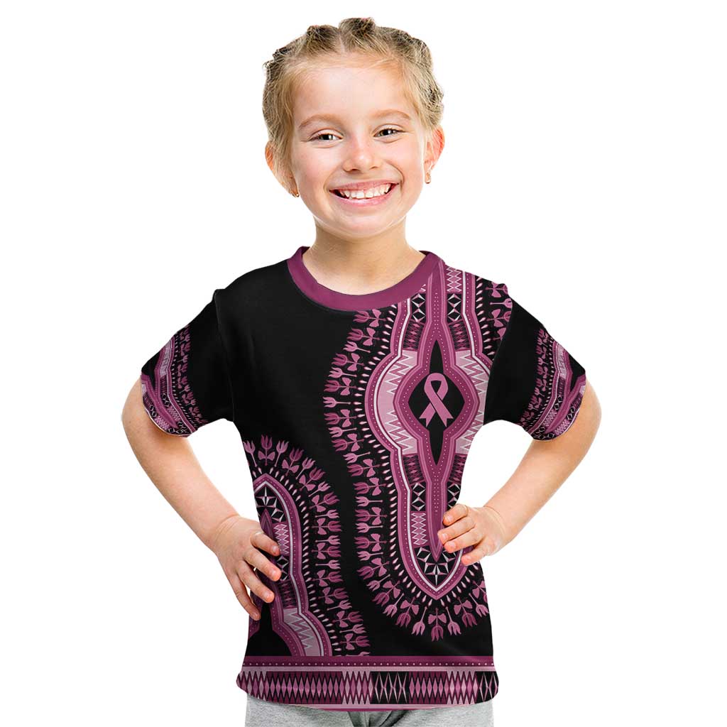 Breast Cancer Awareness Pink Ribbon Kid T Shirt Dashiki Style - Wonder Print Shop