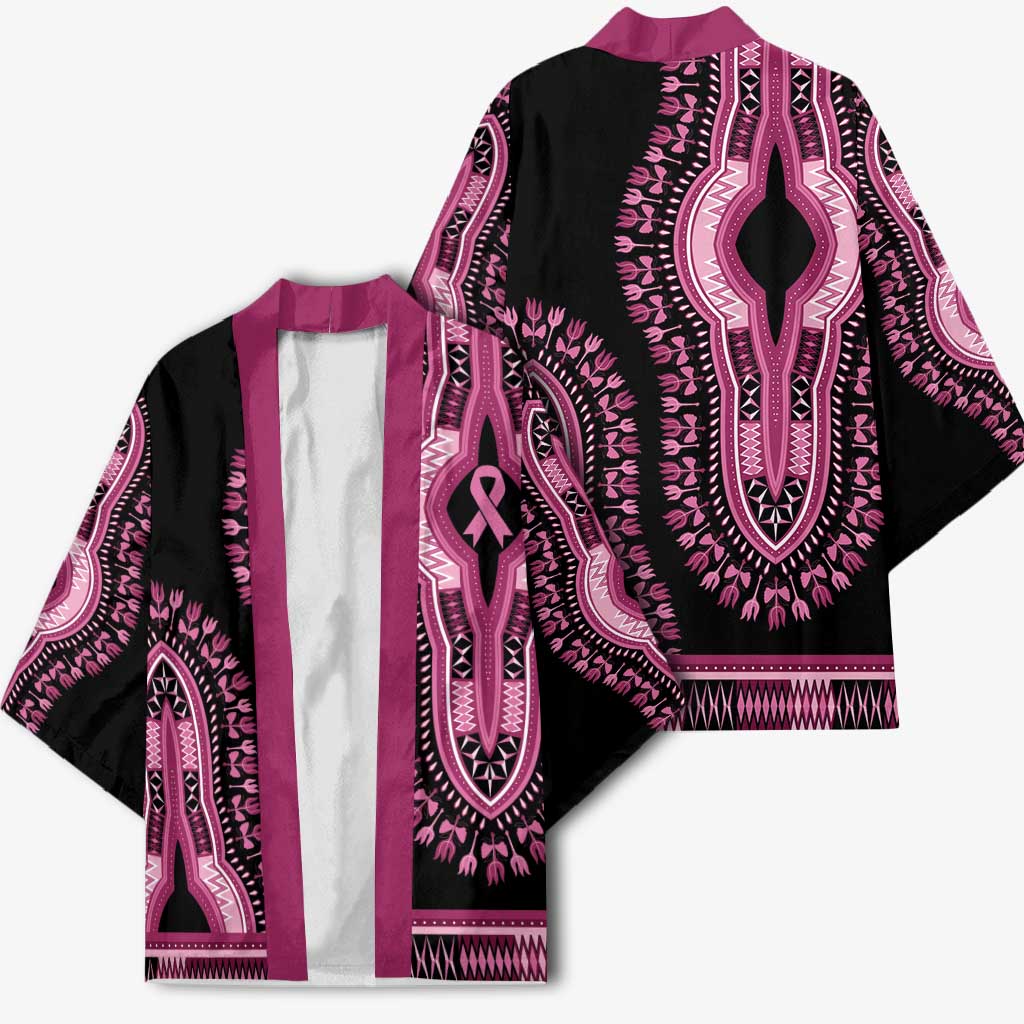 Breast Cancer Awareness Pink Ribbon Kimono Dashiki Style - Wonder Print Shop