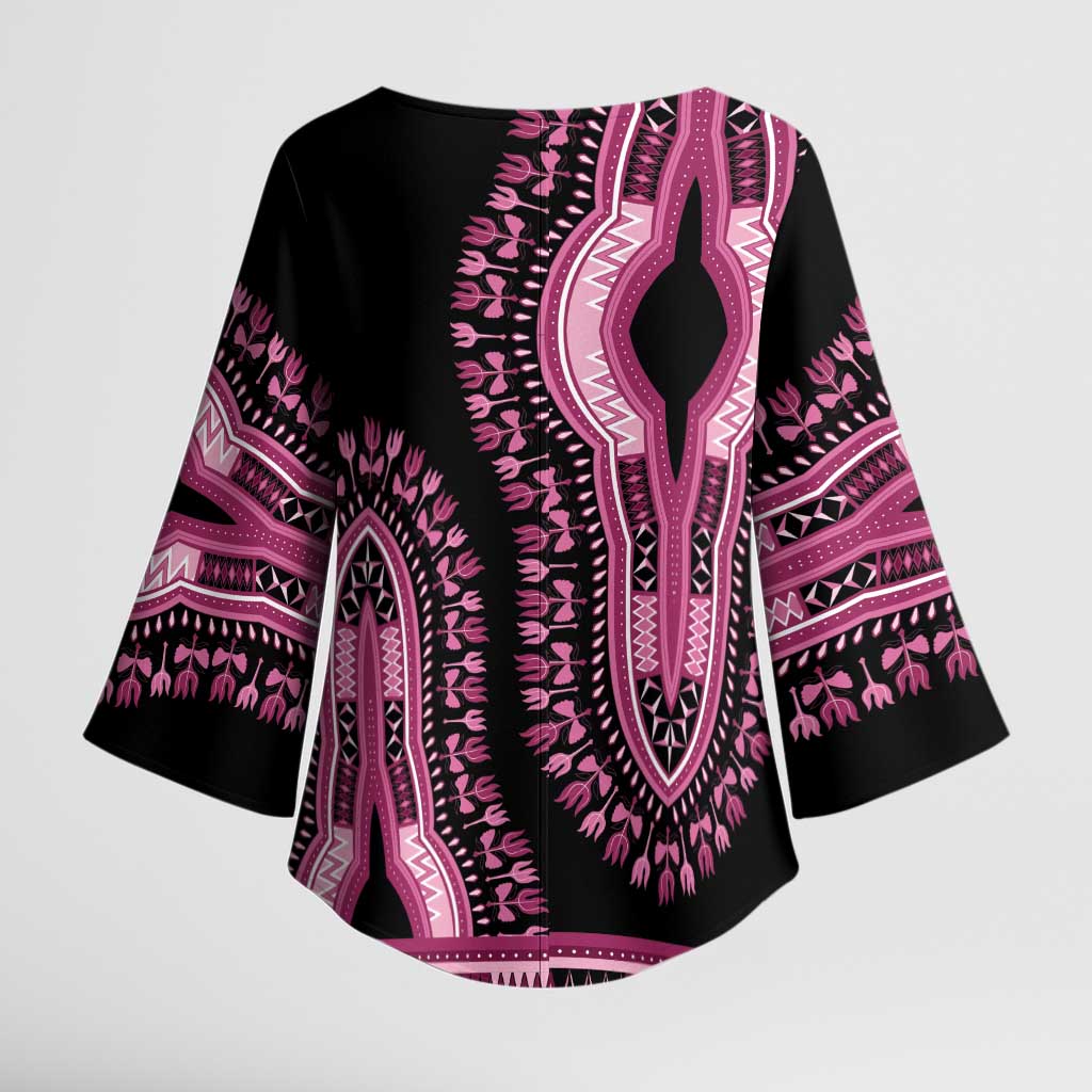 Breast Cancer Awareness Pink Ribbon Kimono Sleeve Blouse Dashiki Style - Wonder Print Shop