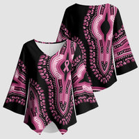 Breast Cancer Awareness Pink Ribbon Kimono Sleeve Blouse Dashiki Style - Wonder Print Shop