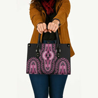 Breast Cancer Awareness Pink Ribbon Leather Bag Dashiki Style - Wonder Print Shop
