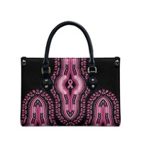 Breast Cancer Awareness Pink Ribbon Leather Bag Dashiki Style - Wonder Print Shop