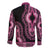Breast Cancer Awareness Pink Ribbon Long Sleeve Button Shirt Dashiki Style - Wonder Print Shop