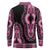 Breast Cancer Awareness Pink Ribbon Long Sleeve Polo Shirt Dashiki Style - Wonder Print Shop