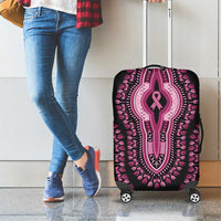 Breast Cancer Awareness Pink Ribbon Luggage Cover Dashiki Style - Wonder Print Shop