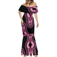 Breast Cancer Awareness Pink Ribbon Mermaid Dress Dashiki Style - Wonder Print Shop