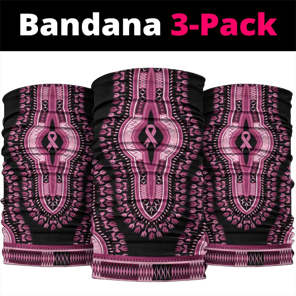 Breast Cancer Awareness Pink Ribbon Neck Gaiter Dashiki Style - Wonder Print Shop
