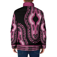 Breast Cancer Awareness Pink Ribbon Padded Jacket Dashiki Style - Wonder Print Shop