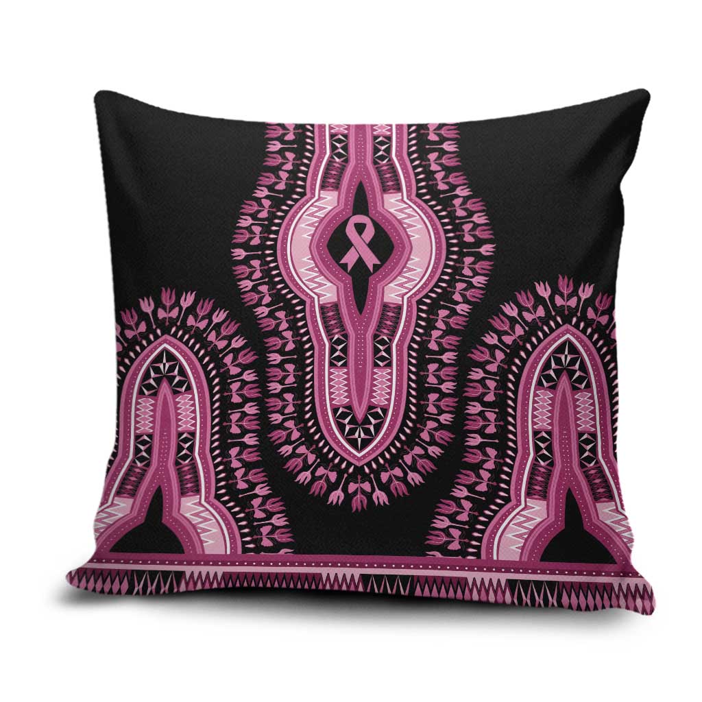 Breast Cancer Awareness Pink Ribbon Pillow Cover Dashiki Style - Wonder Print Shop