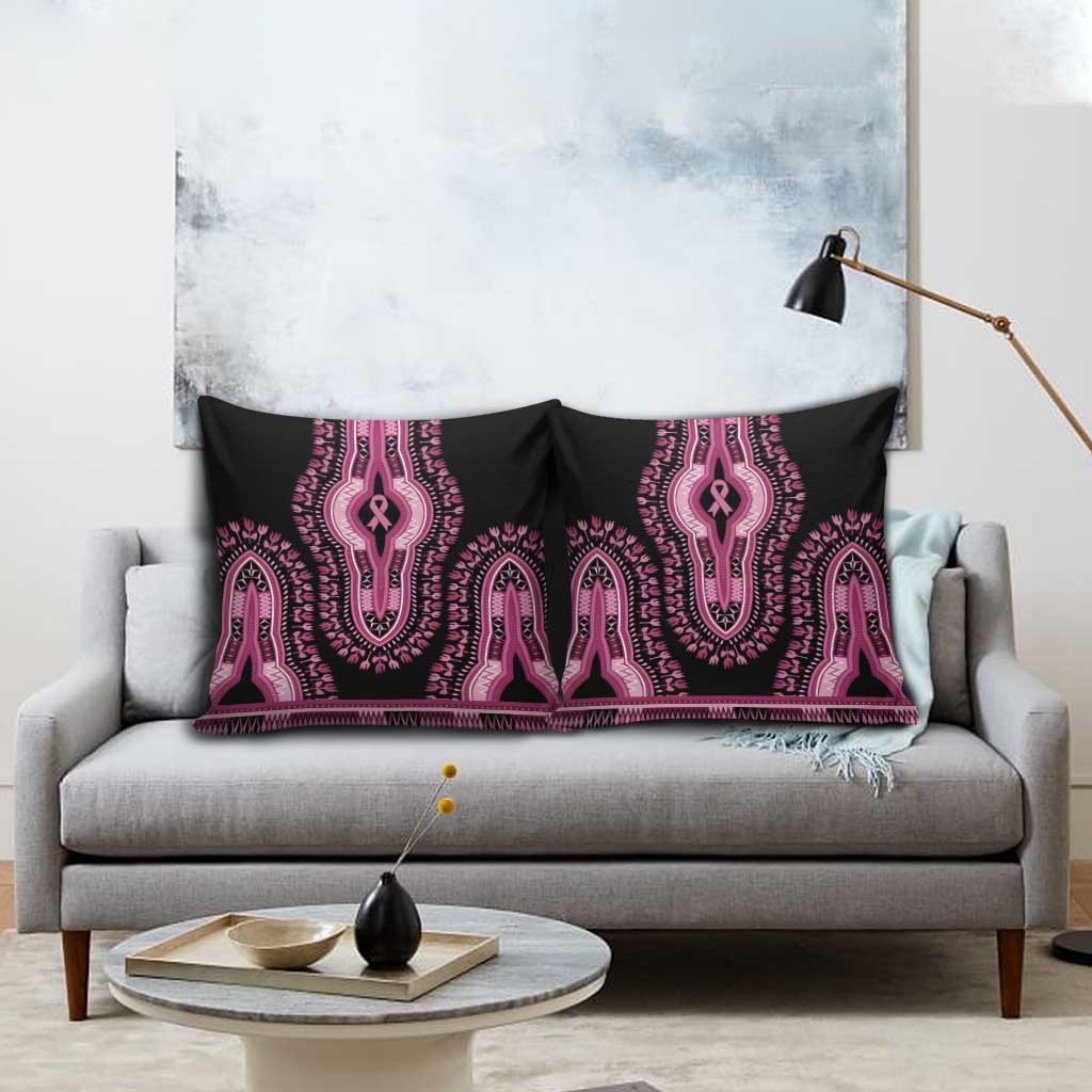 Breast Cancer Awareness Pink Ribbon Pillow Cover Dashiki Style - Wonder Print Shop