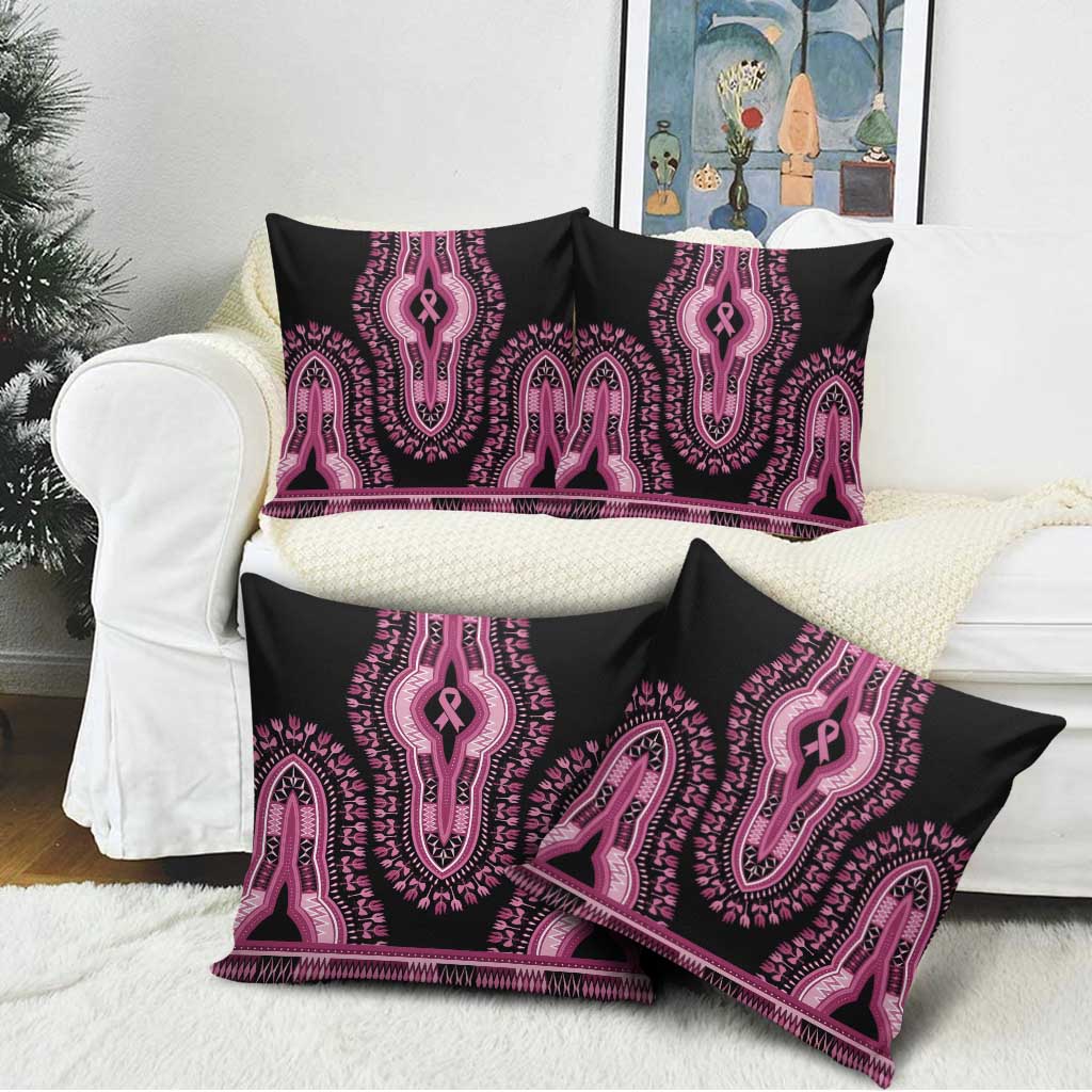Breast Cancer Awareness Pink Ribbon Pillow Cover Dashiki Style - Wonder Print Shop