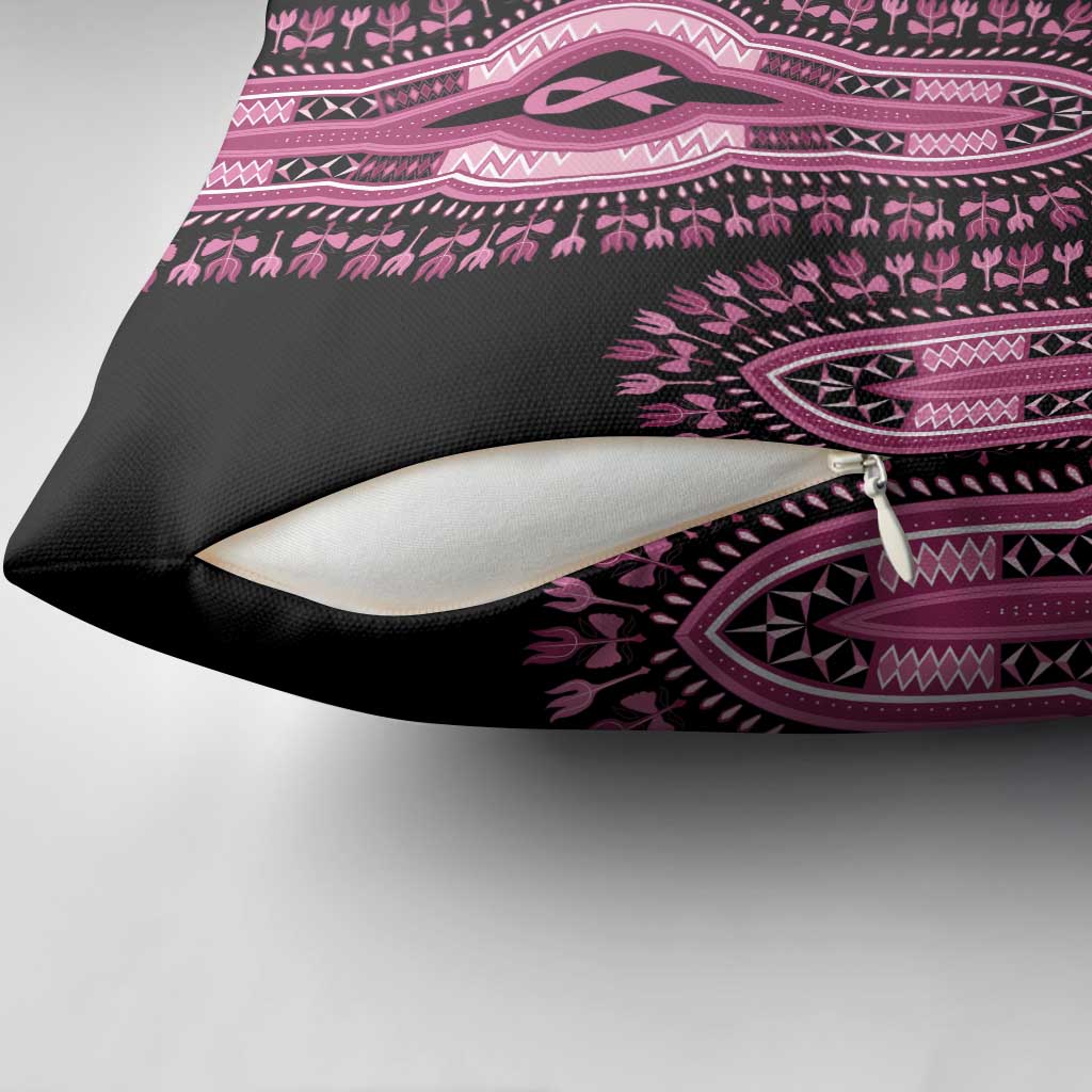 Breast Cancer Awareness Pink Ribbon Pillow Cover Dashiki Style - Wonder Print Shop
