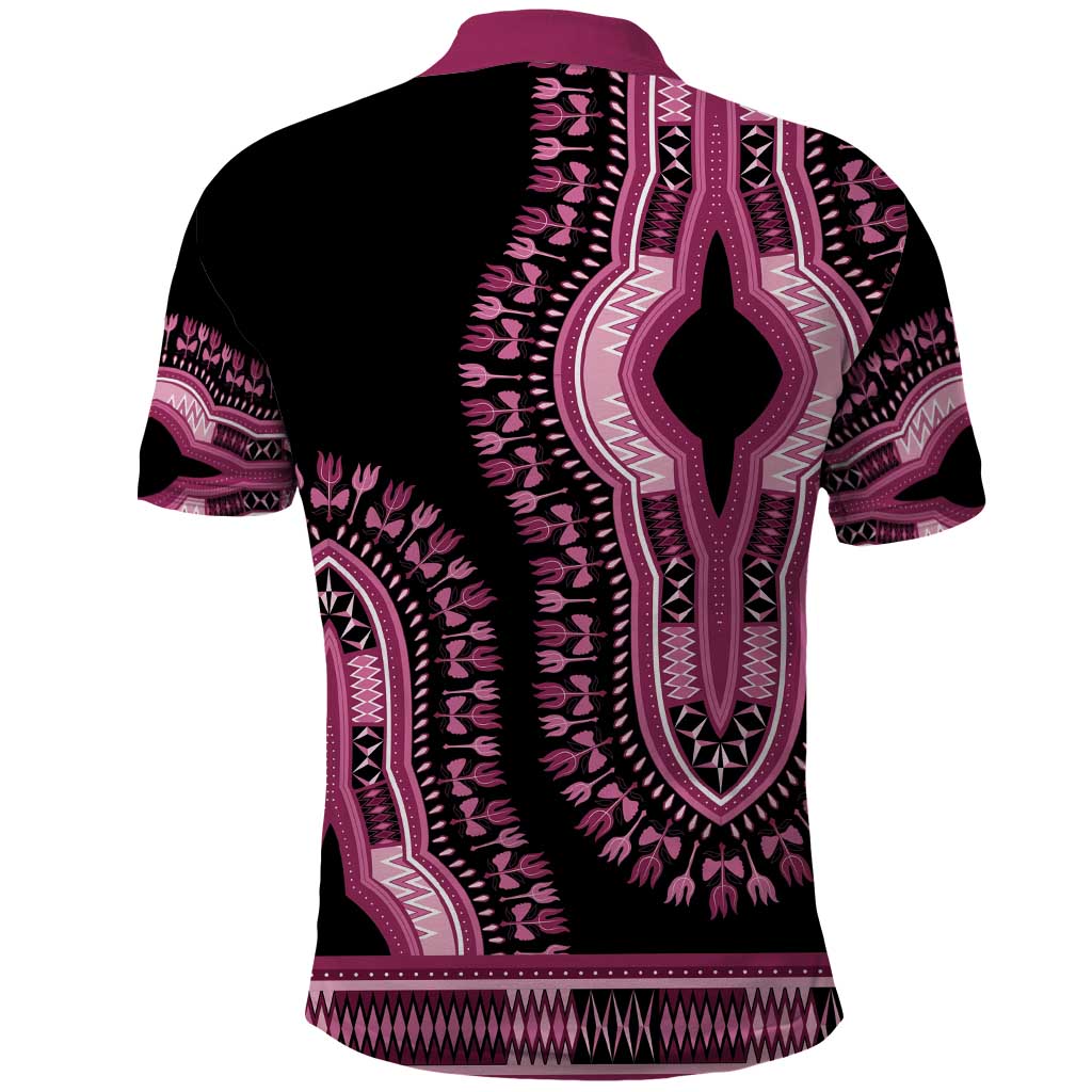 Breast Cancer Awareness Pink Ribbon Polo Shirt Dashiki Style - Wonder Print Shop