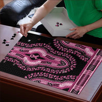 Breast Cancer Awareness Pink Ribbon Puzzle Dashiki Style - Wonder Print Shop