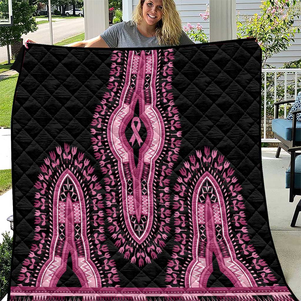 Breast Cancer Awareness Pink Ribbon Quilt Dashiki Style - Wonder Print Shop