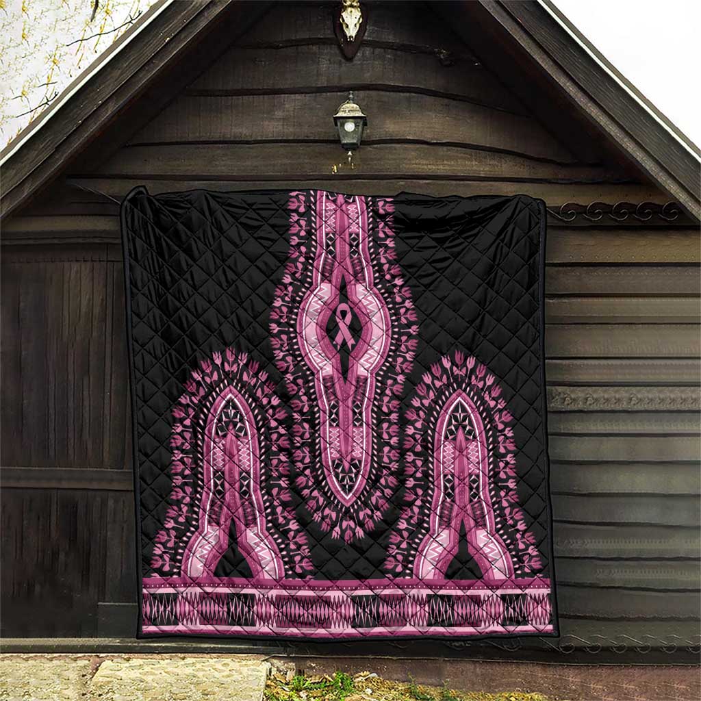 Breast Cancer Awareness Pink Ribbon Quilt Dashiki Style - Wonder Print Shop