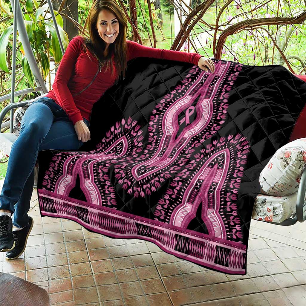 Breast Cancer Awareness Pink Ribbon Quilt Dashiki Style - Wonder Print Shop