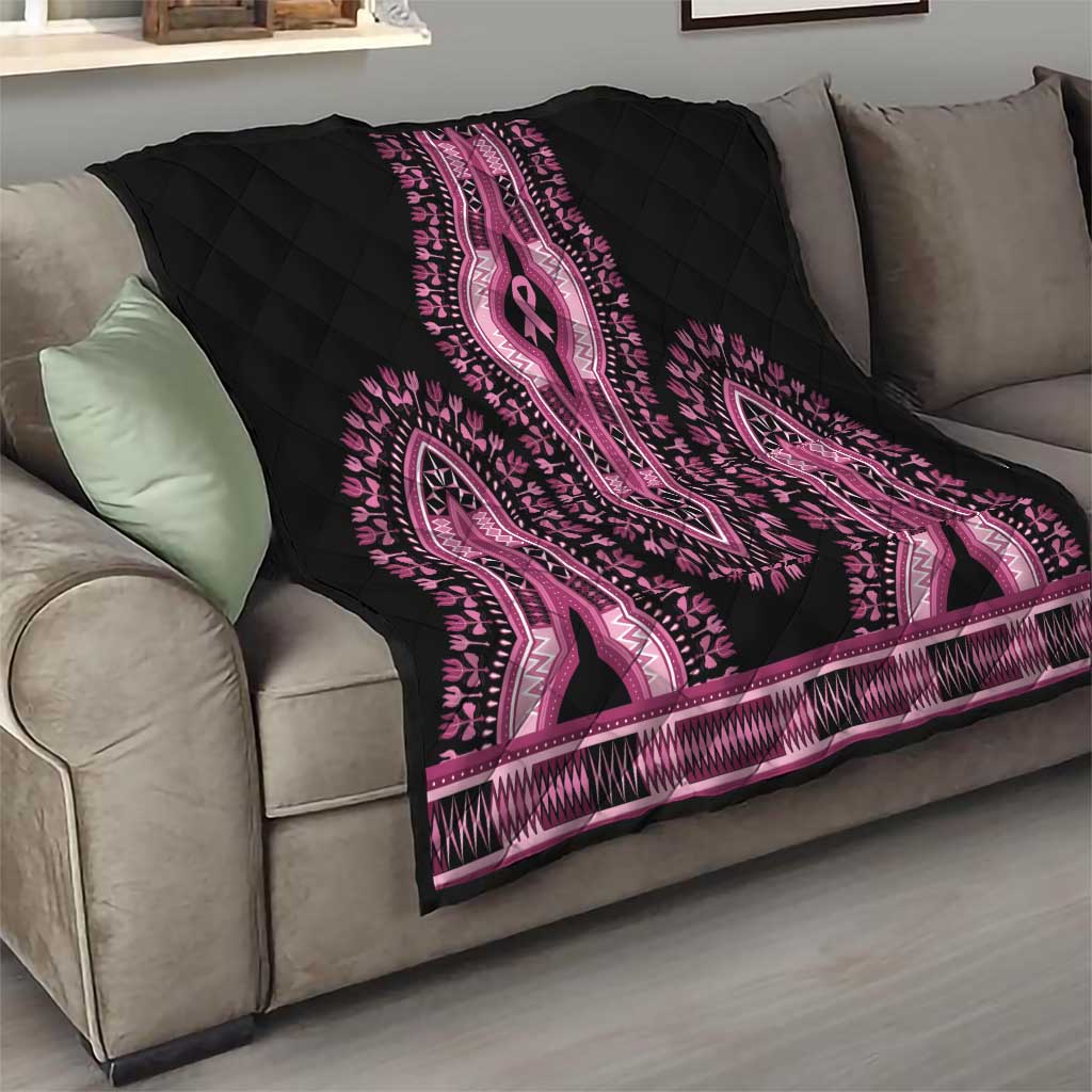 Breast Cancer Awareness Pink Ribbon Quilt Dashiki Style - Wonder Print Shop