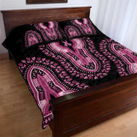 Breast Cancer Awareness Pink Ribbon Quilt Bed Set Dashiki Style - Wonder Print Shop