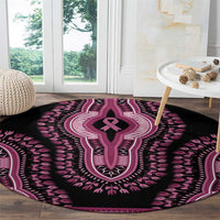 Breast Cancer Awareness Pink Ribbon Round Carpet Dashiki Style - Wonder Print Shop