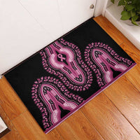 Breast Cancer Awareness Pink Ribbon Rubber Doormat Dashiki Style - Wonder Print Shop