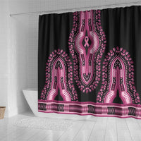Breast Cancer Awareness Pink Ribbon Shower Curtain Dashiki Style - Wonder Print Shop