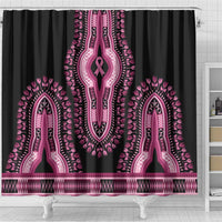 Breast Cancer Awareness Pink Ribbon Shower Curtain Dashiki Style - Wonder Print Shop