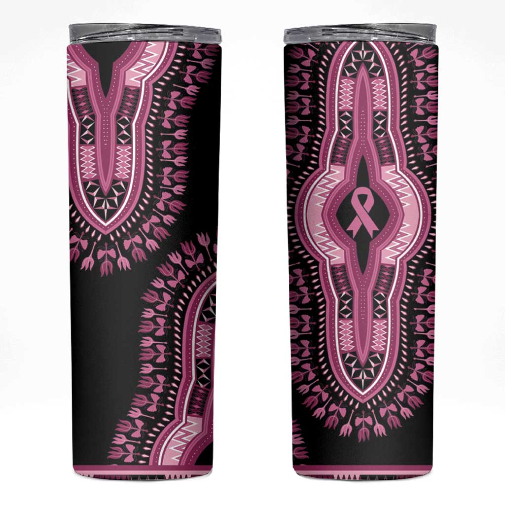 Breast Cancer Awareness Pink Ribbon Skinny Tumbler Dashiki Style - Wonder Print Shop