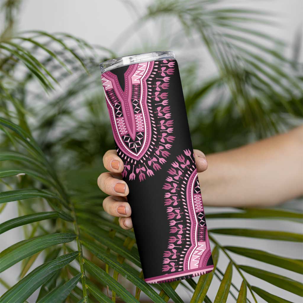 Breast Cancer Awareness Pink Ribbon Skinny Tumbler Dashiki Style - Wonder Print Shop