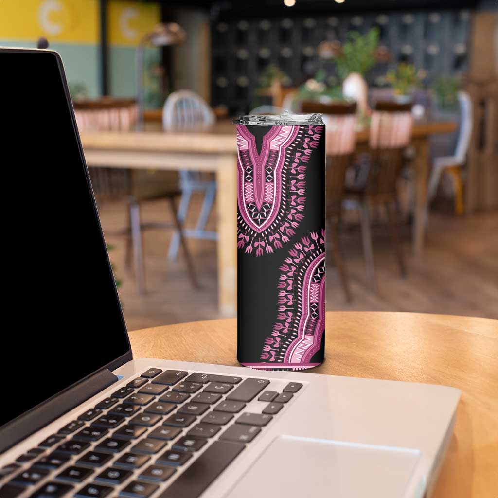 Breast Cancer Awareness Pink Ribbon Skinny Tumbler Dashiki Style - Wonder Print Shop
