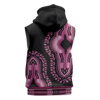 Breast Cancer Awareness Pink Ribbon Sleeveless Zip Hoodie Dashiki Style - Wonder Print Shop