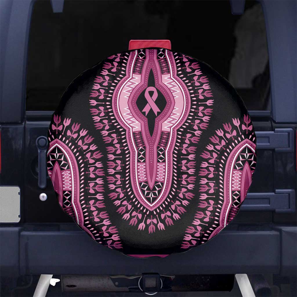 Breast Cancer Awareness Pink Ribbon Spare Tire Cover Dashiki Style - Wonder Print Shop