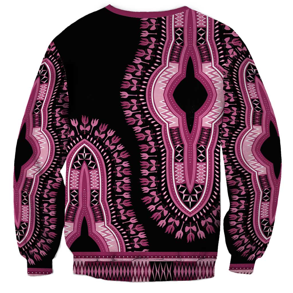 Breast Cancer Awareness Pink Ribbon Sweatshirt Dashiki Style - Wonder Print Shop