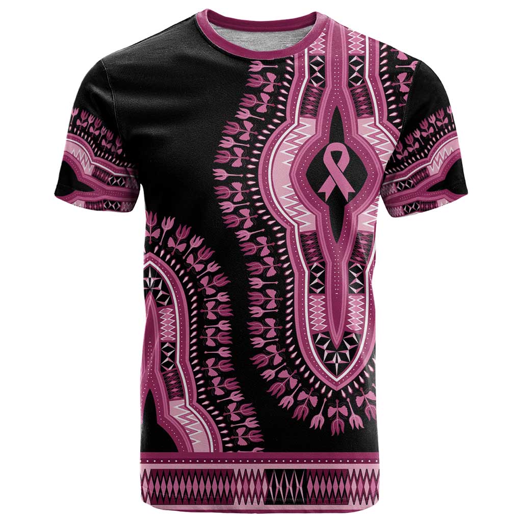Breast Cancer Awareness Pink Ribbon T Shirt Dashiki Style - Wonder Print Shop