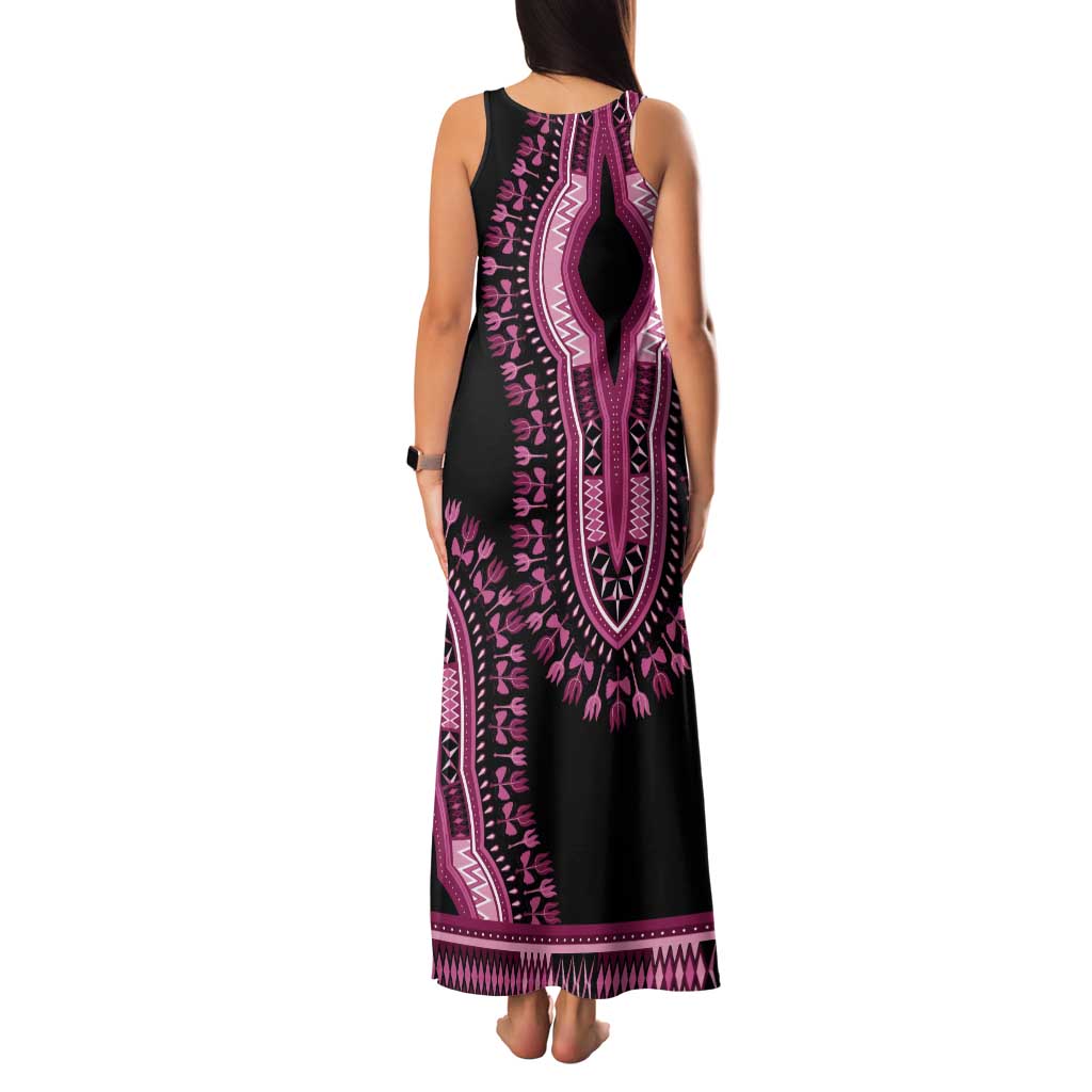 Breast Cancer Awareness Pink Ribbon Tank Maxi Dress Dashiki Style - Wonder Print Shop