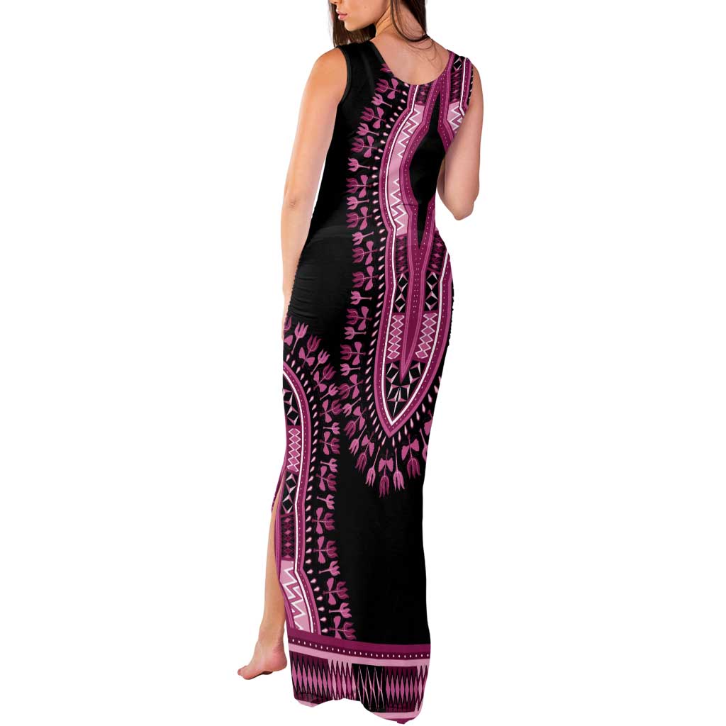 Breast Cancer Awareness Pink Ribbon Tank Maxi Dress Dashiki Style - Wonder Print Shop