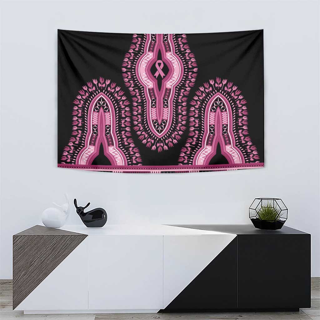 Breast Cancer Awareness Pink Ribbon Tapestry Dashiki Style - Wonder Print Shop