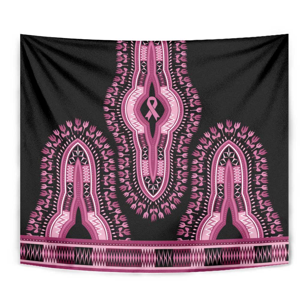 Breast Cancer Awareness Pink Ribbon Tapestry Dashiki Style - Wonder Print Shop
