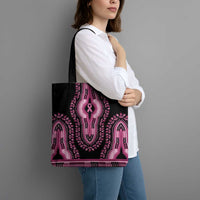 Breast Cancer Awareness Pink Ribbon Tote Bag Dashiki Style - Wonder Print Shop