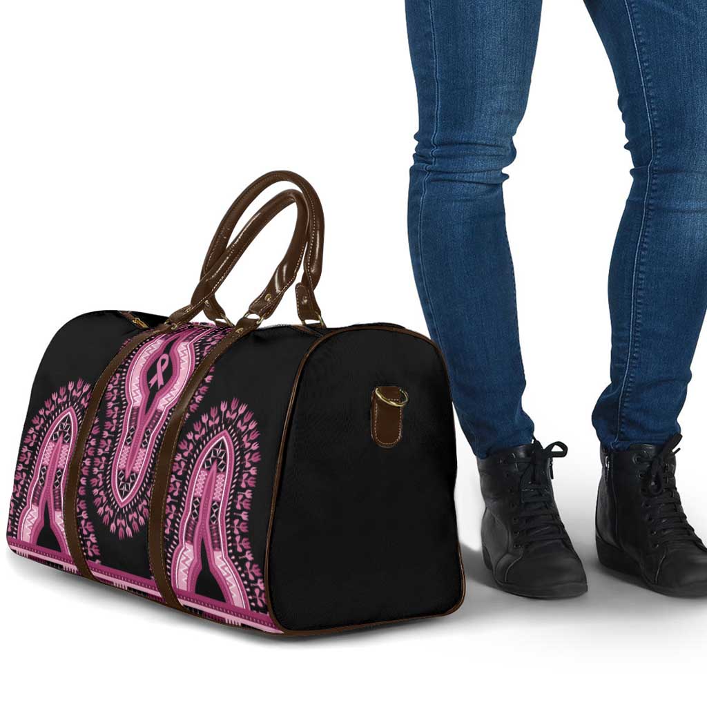 Breast Cancer Awareness Pink Ribbon Travel Bag Dashiki Style - Wonder Print Shop