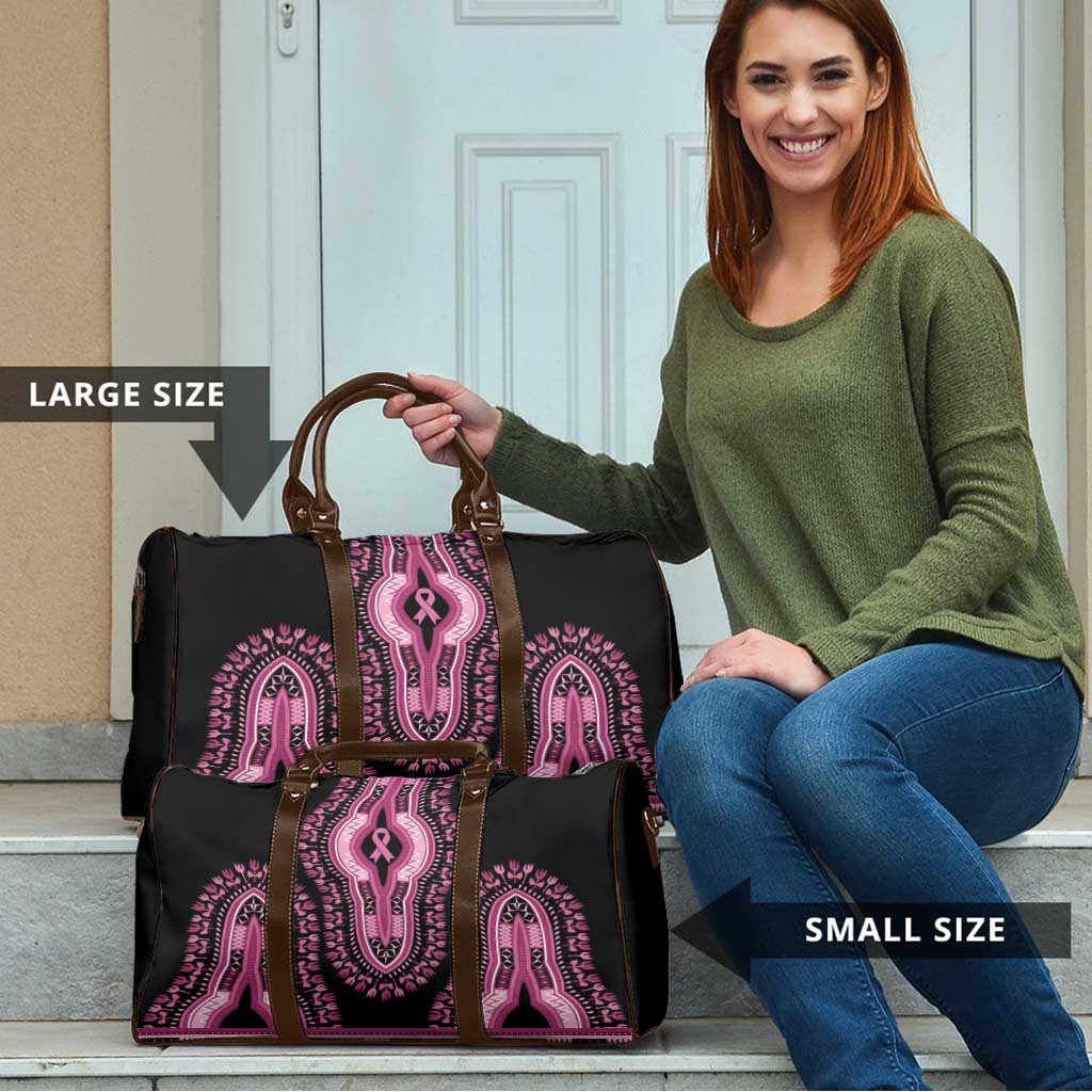 Breast Cancer Awareness Pink Ribbon Travel Bag Dashiki Style - Wonder Print Shop