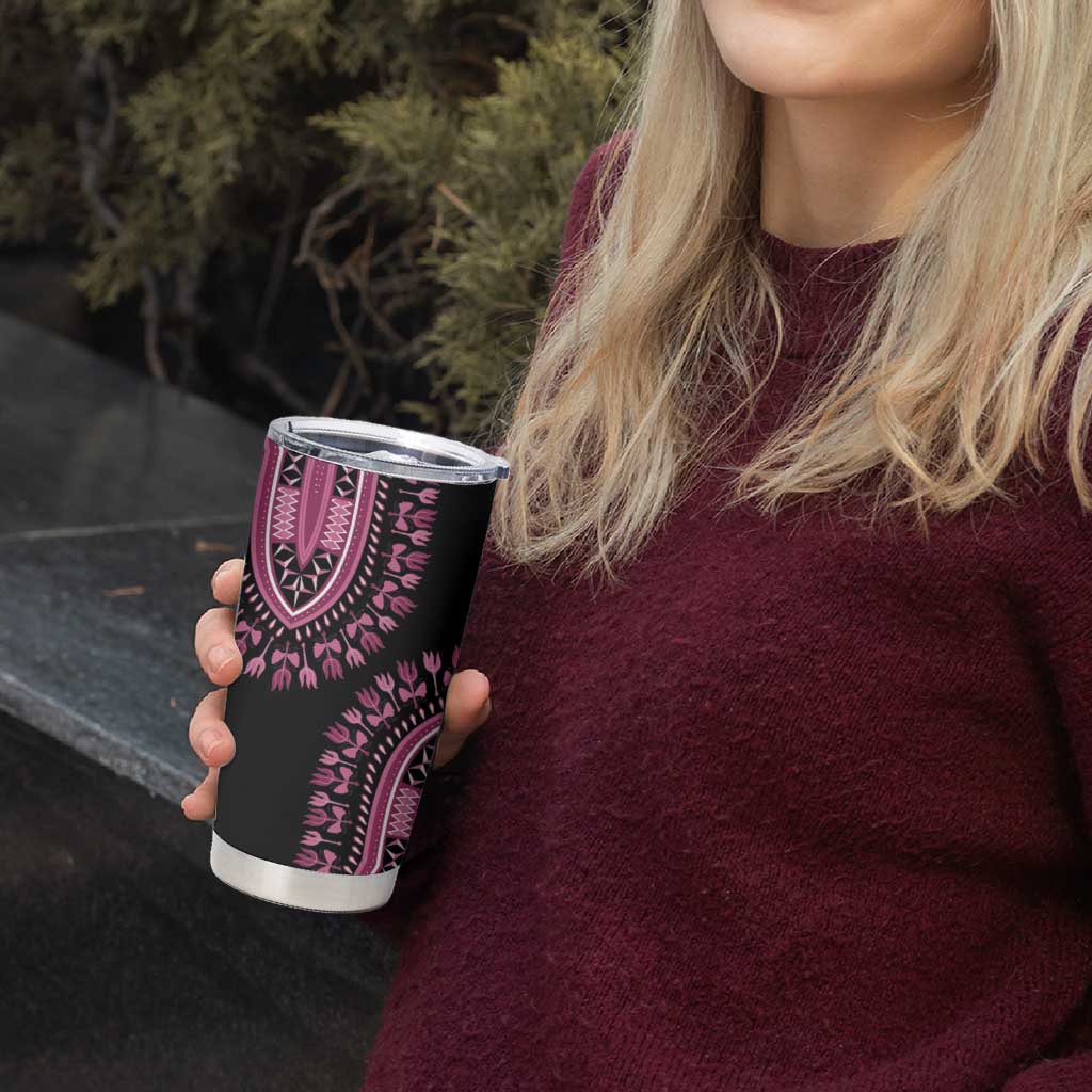 Breast Cancer Awareness Pink Ribbon Tumbler Cup Dashiki Style - Wonder Print Shop